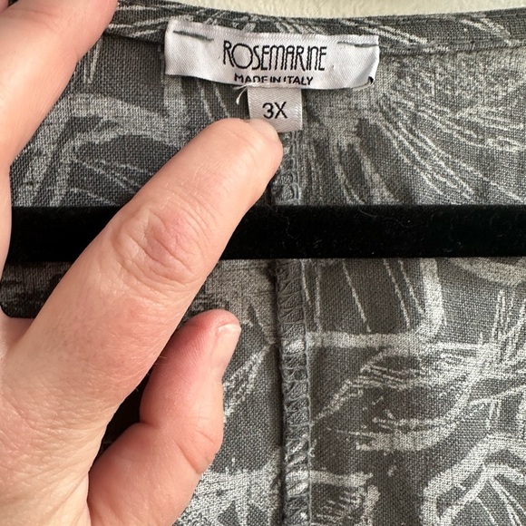 ✨ 36. Linen floral palm print sleeveless dress in plus size 3X - Picture 8 of 15